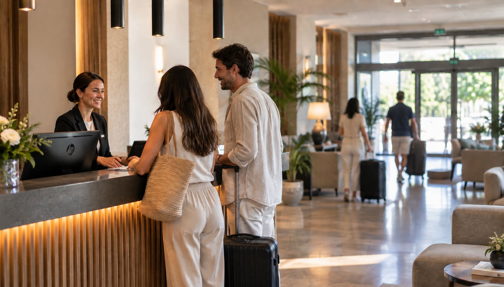 Check-in alla reception di un hotel